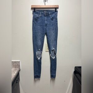Abercrombie Fitch Simone high rise super skinny size 24 distressed
